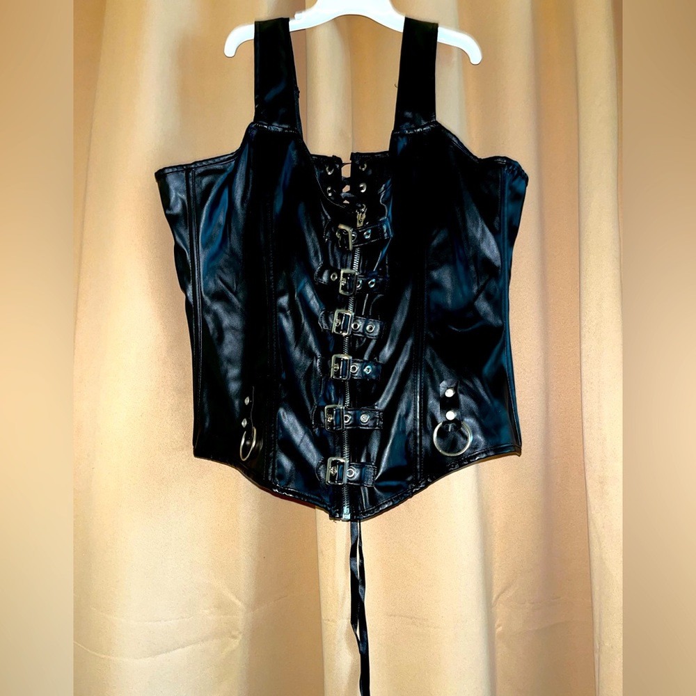 Over-bust Black Corset Lace up Back SIZE 4XL